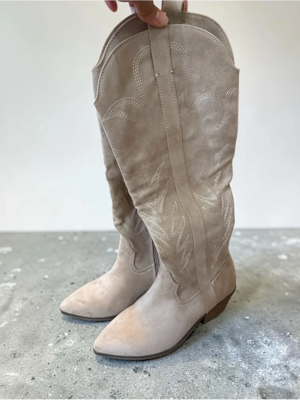 a new day Over-the-Knee Suede Boots in Taupe